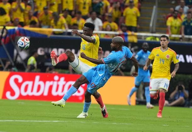 Colombia v DR Congo - FIFA World Cup, WM, Weltmeisterschaft, Fussball 2026 - Group K ZAPOPAN, MEXICO - JUNE 23: Jefferson Lerma (16) of Colombia in action against Cedric Bakambu of DR Congo during the 2026 FIFA World Cup First Stage Group K match between Colombia and DR Congo at Estadio Akron (Guadalajara Stadium) in Zapopan, Guadalajara, Mexico on June 23, 2026. Juancho Torres Anadolu Jalisco Mexico. Editorial use only. Please get in touch for any other usage.  Copyright: x2026xAnadoluxJuanchoxTorresx