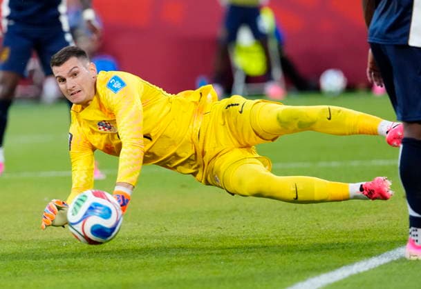 June 23, 2026, Toronto, On, CANADA: Croatia goalkeeper Dominik Livakovic (1) makes a svae against Panama during the second half of a World Cup Group L soccer match, in Toronto, on Tuesday, June 23, 2026. Canada News - June 23, 2026  - ZUMAc35_ 20260623_zaf_c35_229 Copyright: xFrankxGunnx