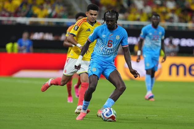 Colombia v DR Congo - FIFA World Cup, WM, Weltmeisterschaft, Fussball 2026 - Group K ZAPOPAN, MEXICO - JUNE 23: Ngal’ayel Mukau (6) of DR Congo in action during the 2026 FIFA World Cup First Stage Group K match between Colombia and DR Congo at Estadio Akron (Guadalajara Stadium) in Zapopan, Guadalajara, Mexico on June 23, 2026. Juancho Torres Anadolu Jalisco Mexico. Editorial use only. Please get in touch for any other usage.  Copyright: x2026xAnadoluxJuanchoxTorresx