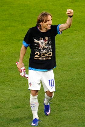 June 23, 2026, Toronto, On, CANADA: Croatia s Luka Modric wears a shirt honouring his 200th appearance for his country after defeating Panama in a World Cup Group L soccer match, in Toronto, on Tuesday, June 23, 2026. Canada News - June 23, 2026  - ZUMAc35_ 20260623_zaf_c35_244 Copyright: xChrisxYoungx