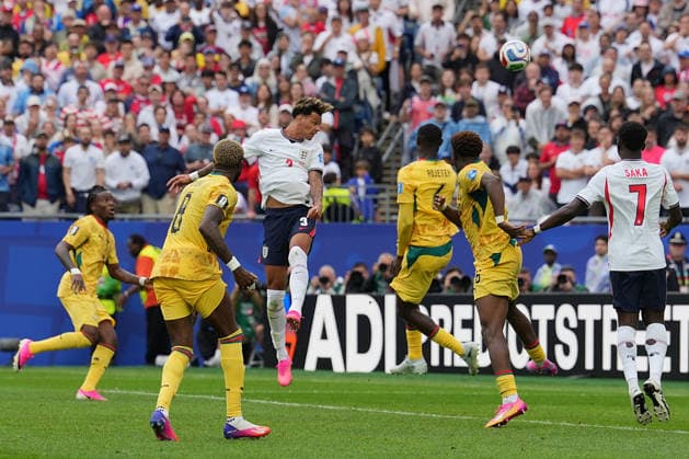 IPA85995745 - Nico O Reilly of England takes a shot during the Group L match between England and Ghana at the FIFA World Cup, WM, Weltmeisterschaft, Fussball in Boston, USA, on June 23, 2026  Copyright: xEmmanuelexMastrodonato IPAxSportx xx 85995745