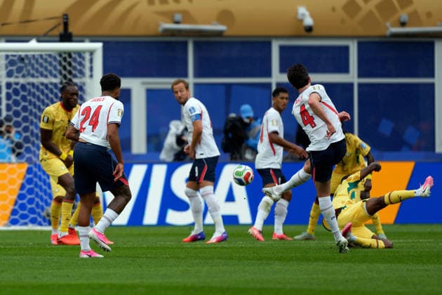 IPA85995773 - Declan Rice of England takes a shot during the Group L match between England and Ghana at the FIFA World Cup, WM, Weltmeisterschaft, Fussball in Boston, USA, on June 23, 2026  Copyright: xEmmanuelexMastrodonato IPAxSportx xx 85995773