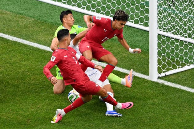 (L-R) Cristiano Ronaldo (POR), Rafael Leao (POR), JUNE 23, 2026 - Football Soccer : FIFA World Cup, WM, Weltmeisterschaft, Fussball 2026 Group K match between Portugal 5-0 Uzbekistan at Houston Stadium in Houston, Texas, USA.  aflo_335543126 KenjiroxMatsuox