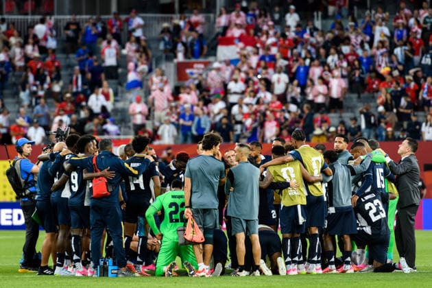 June 23, 2026, Toronto, Ontario, Canada: Toronto, Ontario, Canada Ã¢â‚¬ June 23, 2026: Players of Panama gather after the FIFA World Cup, WM, Weltmeisterschaft, Fussball 2026 Group L match between Panama and Croatia at Toronto Stadium. FIFA 2026: Croatia V Panama  - ZUMAr228 20260623_znp_r228_015 Copyright: xVasiliyxRyabykhx