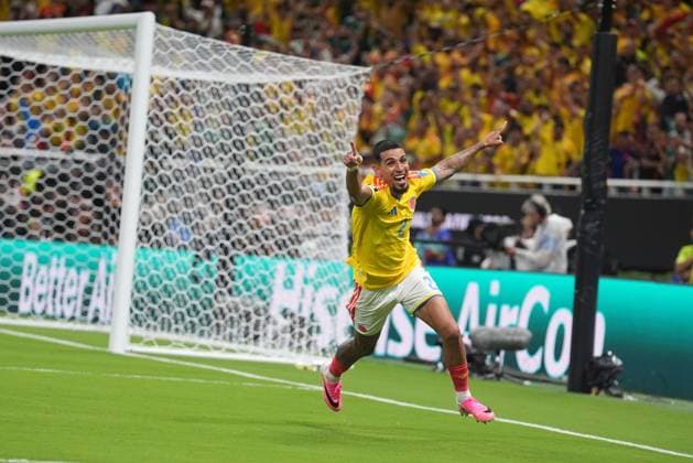 Colombia v DR Congo - FIFA World Cup, WM, Weltmeisterschaft, Fussball 2026 - Group K ZAPOPAN, MEXICO - JUNE 23: Daniel Munoz (2) of Colombia celebrates after scoring a goal during the 2026 FIFA World Cup First Stage Group K match between Colombia and DR Congo at Estadio Akron (Guadalajara Stadium) in Zapopan, Guadalajara, Mexico on June 23, 2026. Juancho Torres Anadolu Jalisco Mexico. Editorial use only. Please get in touch for any other usage.  Copyright: x2026xAnadoluxJuanchoxTorresx