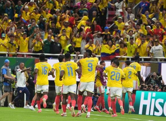 Colombia v DR Congo - FIFA World Cup, WM, Weltmeisterschaft, Fussball 2026 - Group K ZAPOPAN, MEXICO - JUNE 23: Daniel Munoz (2) of Colombia celebrates after scoring a goal during the 2026 FIFA World Cup First Stage Group K match between Colombia and DR Congo at Estadio Akron (Guadalajara Stadium) in Zapopan, Guadalajara, Mexico on June 23, 2026. Juancho Torres Anadolu Jalisco Mexico. Editorial use only. Please get in touch for any other usage.  Copyright: x2026xAnadoluxJuanchoxTorresx