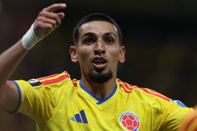 FIFA World Cup, WM, Weltmeisterschaft, Fussball 2026 - Group K - Colombia vs DR Congo Daniel Munoz of Colombia celebrates a goal during a FIFA World Cup 2026 Group K soccer match between Colombia and DR Congo in Guadalajara, Mexico, 23 June 2026. GUADALAJARA Mexico  Copyright: xALEXxCRUZx