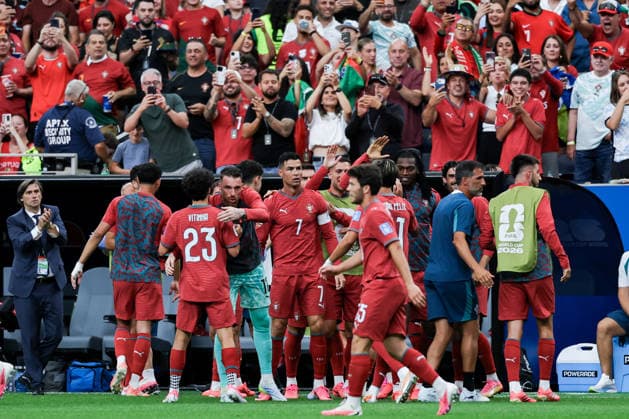 Cristiano Ronaldo of Portugal celebrates after scoring the team s first goal during a FIFA Men’s World Cup 2026 Group Stage football match between Portugal and Uzbekistan at Houston Stadium, in Houston on June 23th 2026 (Photo by Leo Barrilari SPP)  Copyright: xLeoxBarrilari SPPx Sportspressphoto_SPR174279