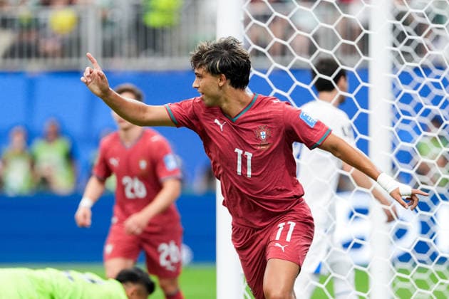 Joao Felix of Portugal celebrates the team s fourth goal during a FIFA Men’s World Cup 2026 Group Stage football match between Portugal and Uzbekistan at Houston Stadium, in Houston on June 23th 2026 (Photo by LVDIDI SPP)  Copyright: xLVDIDI SPPx Sportspressphoto_SPR174417