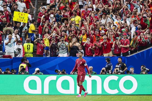 Cristiano Ronaldo of Portugal celebrates after scoring team s third goal during the FIFA World Cup, WM, Weltmeisterschaft, Fussball 2026 Group K match between Portugal and Uzbekistan at Houston Stadium on June 23th,2026 (Photo by Joao Bravo Sports Press Photo)  Copyright: xJoaoxBravo SportsxPressxPhotox Sportspressphoto_SPR174519