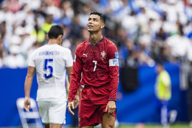 Cristiano Ronaldo of Portugal reacts during the FIFA World Cup, WM, Weltmeisterschaft, Fussball 2026 Group K match between Portugal and Uzbekistan at Houston Stadium on June 23th,2026 (Photo by Joao Bravo Sports Press Photo) (Joao Bravo Sports Press Photo SPP)  Copyright: xJoaoxBravo SportsxPressxPhotox xSPPx Sportspressphoto_SPR174680
