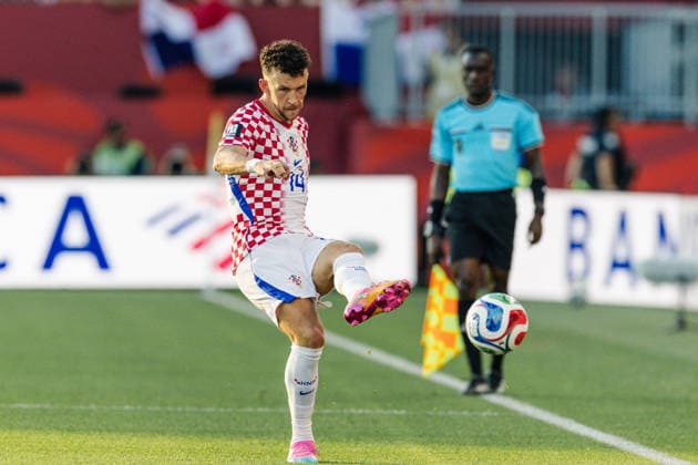 Ivan Periöi? of Croatia passes the ball during the FIFA World Cup, WM, Weltmeisterschaft, Fussball game between Panama and Croatia at Toronto Stadium on June 23, 2026 in Toronto, Ontario, Canada  Copyright: xCurtisxWongx xSPPx Sportspressphoto_SPR174817