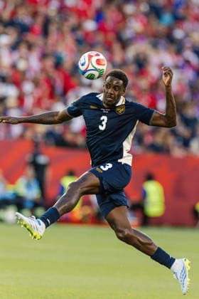 José Córdoba of Panama heads the ball during the FIFA World Cup, WM, Weltmeisterschaft, Fussball game between Panama and Croatia at Toronto Stadium on June 23, 2026 in Toronto, Ontario, Canada  Copyright: xCurtisxWongx xSPPx Sportspressphoto_SPR174823