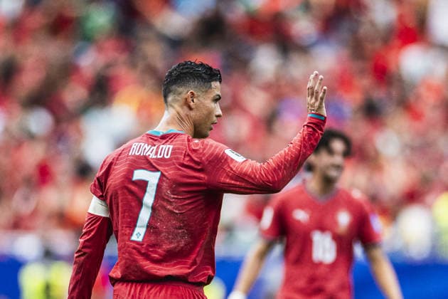 Cristiano Ronaldo of Portugal gestures during the FIFA World Cup, WM, Weltmeisterschaft, Fussball 2026 Group K match between Portugal and Uzbekistan at Houston Stadium on June 23th,2026 (Photo by Joao Bravo Sports Press Photo) (Joao Bravo Sports Press Photo SPP)  Copyright: xJoaoxBravo SportsxPressxPhotox xSPPx Sportspressphoto_SPR174841