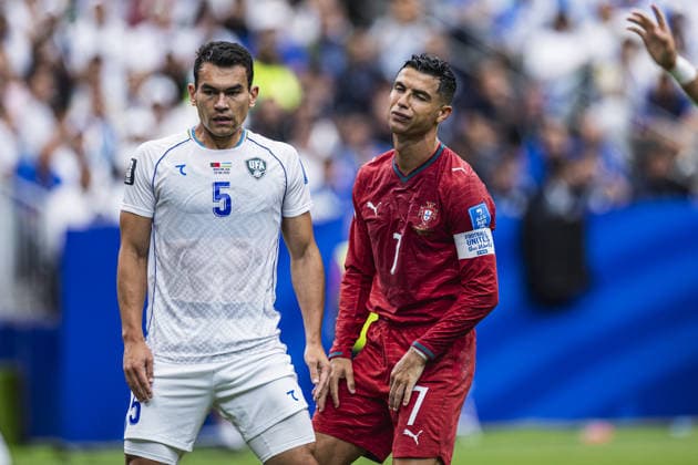 Cristiano Ronaldo of Portugal reacts during the FIFA World Cup, WM, Weltmeisterschaft, Fussball 2026 Group K match between Portugal and Uzbekistan at Houston Stadium on June 23th,2026 (Photo by Joao Bravo Sports Press Photo) (Joao Bravo Sports Press Photo SPP)  Copyright: xJoaoxBravo SportsxPressxPhotox xSPPx Sportspressphoto_SPR174849