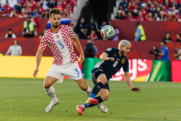 Marin Pongra?i? of Croatia contests with Cristian Martínez of Panama during the FIFA World Cup, WM, Weltmeisterschaft, Fussball game between Panama and Croatia at Toronto Stadium on June 23, 2026 in Toronto, Ontario, Canada  Copyright: xCurtisxWongx xSPPx Sportspressphoto_SPR174925