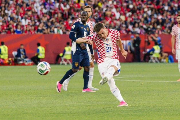Luka Su?i? of Croatia shoots at goal during the FIFA World Cup, WM, Weltmeisterschaft, Fussball game between Panama and Croatia at Toronto Stadium on June 23, 2026 in Toronto, Ontario, Canada  Copyright: xCurtisxWongx xSPPx Sportspressphoto_SPR174935
