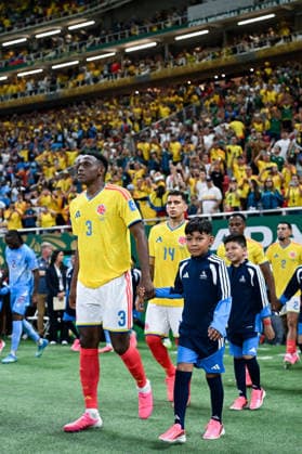Jhon Lucumi of Colombia (L) and Gustavo Puerta of Colombia (R) exit the tunnel prior to FIFA Men’s World Cup 2026 Group Stage football match between Colombia and Congo DR at Guadalajara Stadium, in Guadalajara on June 23th 2026 (Photo by Nayra Halm SPP)  Copyright: xNayraxHalm SPPx Sportspressphoto_SPR174976