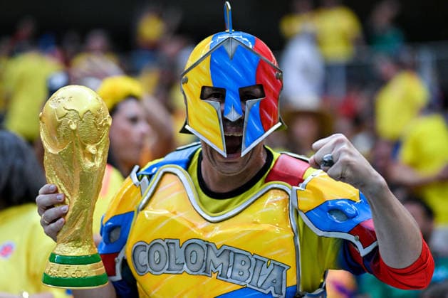 A fan of Colombia cheers prior to FIFA Men’s World Cup 2026 Group Stage football match between Colombia and Congo DR at Guadalajara Stadium, in Guadalajara on June 23th 2026 (Photo by Nayra Halm SPP)  Copyright: xNayraxHalm SPPx Sportspressphoto_SPR174983
