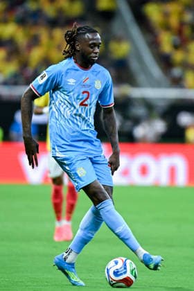 Aaron Wan-Bissaka of Congo DR controls the ball during a FIFA Men’s World Cup 2026 Group Stage football match between Colombia and Congo DR at Guadalajara Stadium, in Guadalajara on June 23th 2026 (Photo by Nayra Halm SPP)  Copyright: xNayraxHalm SPPx Sportspressphoto_SPR175006