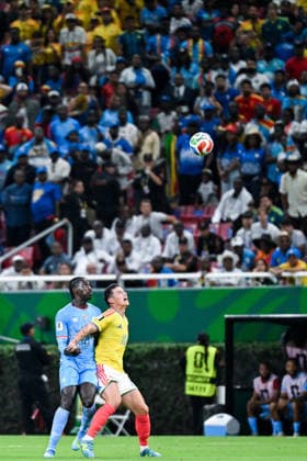 Axel Tuanzebe of Congo DR (L) and James Rodriguez of Colombia (R) fight for possession during a FIFA Men’s World Cup 2026 Group Stage football match between Colombia and Congo DR at Guadalajara Stadium, in Guadalajara on June 23th 2026 (Photo by Nayra Halm SPP)  Copyright: xNayraxHalm SPPx Sportspressphoto_SPR175021