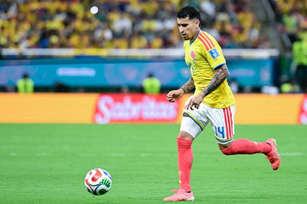 Gustavo Puerta of Colombia runs with the ball during a FIFA Men’s World Cup 2026 Group Stage football match between Colombia and Congo DR at Guadalajara Stadium, in Guadalajara on June 23th 2026 (Photo by Nayra Halm SPP)  Copyright: xNayraxHalm SPPx Sportspressphoto_SPR175032