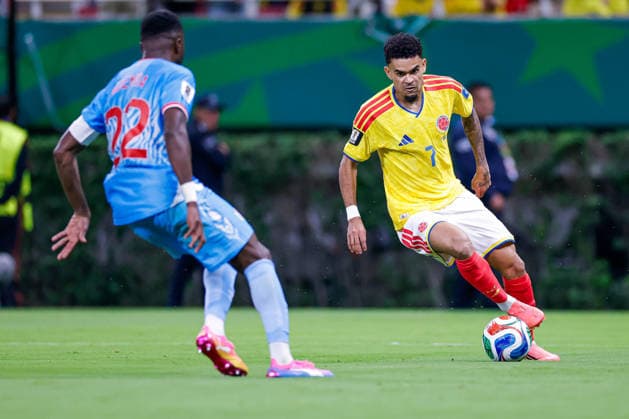 FIFA World Cup, WM, Weltmeisterschaft, Fussball 2026 COLOMBIA VS RD CONGO FIFA WORLD CUP 2026 COLOMBIA VS RD CONGO COLOMBIA VS RD CONGO 23062026 GUADALAJARA, JALISCO. Action photo of Luis Diaz (No. 7) of Colombia, during Group K game of the FIFA World Cup 2026, held at the Estadio Guadalajara at Guadalajara, Jalisco. Foto de accion de Luis Diaz (No. 7) de Colombia, durante juego del Grupo K de la Copa del Mundo 2026 de la FIFA, celebrado en el Estadio Guadalajara en Guadalajara, Jalisco. PHOTO BY IMAGENSHOP AGENCIA FOTOGRAFICA GUADALAJARA JALISCO MEXICO *** 2026 FIFA World Cup Copyright: xYOALIxMARTINEZx