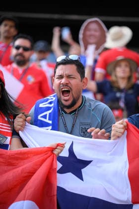 June 23, 2026, Toronto, Ontario, Canada: A fan of Team Panama cheers before the 2026 FIFA World Cup, WM, Weltmeisterschaft, Fussball game between Panama and Croatia at Toronto Stadium. Croatia won the match 1-0. Sports News - June 23, 2026  - ZUMAv136 20260623_zsp_v136_002 Copyright: xJeffxVoganx