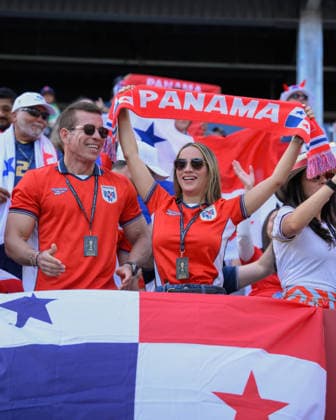 June 23, 2026, Toronto, Ontario, Canada: Fans of Team Panama cheer before the 2026 FIFA World Cup, WM, Weltmeisterschaft, Fussball game between Panama and Croatia at Toronto Stadium. Croatia won the match 1-0. Sports News - June 23, 2026  - ZUMAv136 20260623_zsp_v136_008 Copyright: xJeffxVoganx