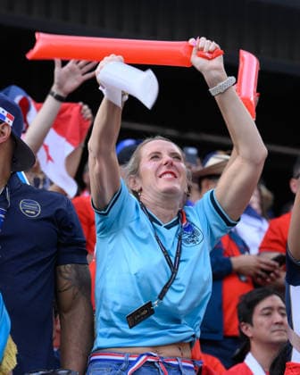 June 23, 2026, Toronto, Ontario, Canada: Team Panama fan cheers before the 2026 FIFA World Cup, WM, Weltmeisterschaft, Fussball game between Panama and Croatia at Toronto Stadium. Croatia won the match 1-0. Sports News - June 23, 2026  - ZUMAv136 20260623_zsp_v136_040 Copyright: xJeffxVoganx