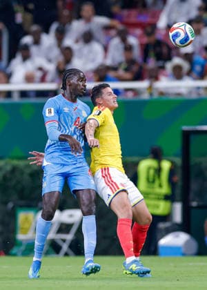 FIFA World Cup, WM, Weltmeisterschaft, Fussball 2026 COLOMBIA VS RD CONGO FIFA WORLD CUP 2026 COLOMBIA VS RD CONGO COLOMBIA VS RD CONGO 23062026 GUADALAJARA, JALISCO. Action photo of Axel Tuanzebe (No. 4) of Congo and James Rodriguez (No. 10) of Colombia, during Group K game of the FIFA World Cup 2026, held at the Estadio Guadalajara at Guadalajara, Jalisco. Foto de accion de Axel Tuanzebe (No. 4) de Congo y James Rodriguez (No. 10)de Colombia, durante juego del Grupo K de la Copa del Mundo 2026 de la FIFA, celebrado en el Estadio Guadalajara en Guadalajara, Jalisco. PHOTO BY IMAGENSHOP AGENCIA FOTOGRAFICA GUADALAJARA JALISCO MEXICO *** 2026 FIFA World Cup Copyright: xYOALIxMARTINEZx