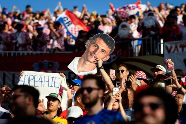 June 23, 2026, Toronto, Ontario, Canada: Toronto, Ontario, Canada Ã¢â‚¬ June 23, 2026: Croatia supporters hold a picture of ANTE BUDIMIR (11) during the FIFA World Cup, WM, Weltmeisterschaft, Fussball 2026 Group L match between Panama and Croatia at Toronto Stadium. Toronto Canada - ZUMAr228 20260623_znp_r228_017 Copyright: xVasiliyxRyabykhx