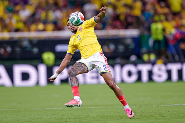 FIFA World Cup, WM, Weltmeisterschaft, Fussball 2026 COLOMBIA VS RD CONGO FIFA WORLD CUP 2026 COLOMBIA VS RD CONGO COLOMBIA VS RD CONGO 23062026 GUADALAJARA, JALISCO. Action photo of Daniel Munoz (No. 2) of Colombia, during Group K game of the FIFA World Cup 2026, held at the Estadio Guadalajara at Guadalajara, Jalisco. Foto de accion de Daniel Munoz (No. 2) de Colombia, durante juego del Grupo K de la Copa del Mundo 2026 de la FIFA, celebrado en el Estadio Guadalajara en Guadalajara, Jalisco. PHOTO BY IMAGENSHOP AGENCIA FOTOGRAFICA GUADALAJARA JALISCO MEXICO *** 2026 FIFA World Cup Copyright: xYOALIxMARTINEZx