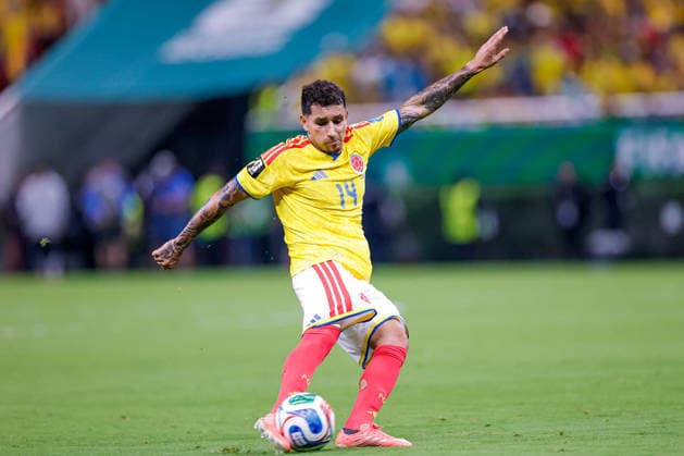 FIFA World Cup, WM, Weltmeisterschaft, Fussball 2026 COLOMBIA VS RD CONGO FIFA WORLD CUP 2026 COLOMBIA VS RD CONGO COLOMBIA VS RD CONGO 23062026 GUADALAJARA, JALISCO. Action photo of Gustavo Puerta (No. 14) of Colombia, during Group K game of the FIFA World Cup 2026, held at the Estadio Guadalajara at Guadalajara, Jalisco. Foto de accion de Gustavo Puerta (No. 14) de Colombia, durante juego del Grupo K de la Copa del Mundo 2026 de la FIFA, celebrado en el Estadio Guadalajara en Guadalajara, Jalisco. PHOTO BY IMAGENSHOP AGENCIA FOTOGRAFICA GUADALAJARA JALISCO MEXICO *** FIFA WORLD CUP 2026 COLOMBIA VS. DR CONGO FIFA WORLD CUP 2026 COLOMBIA VS. DR CONGO COLOMBIA VS. DR CONGO 06 23 2026 GUADALAJARA, JALISCO Action photo of Gustavo Puerta, No. 14 of Colombia, during a Group K match of the 2026 FIFA World Cup, held at Estadio Guadalajara in Guadalajara, Jalisco Action photo of Gustavo Puerta, No. 14 of Colombia, during a Group K match of the 2026 FIFA World Cup, held at the Estadio Guadalajara in Guadalajara, Jalisco. PHOTO BY IMAGENSHOP PHOTO AGENCY GUADALAJARA, JALISCO, MEXICO,detected_source_language Copyright: xYOALIxMARTINEZx