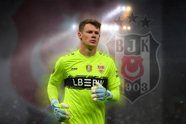 ACHTUNG FOTOMONTAGE Torwart Alexander NUEBEL (VFB Stuttgart), wechselt offenbar auf Leihbasis zum tuerkischen Verein Besiktas Istanbul. ARCHIVFOTO, Aktion,Einzelbild,angeschnittenes Einzelmotiv,Halbfigur,halbe Figur. *** ATTENTION