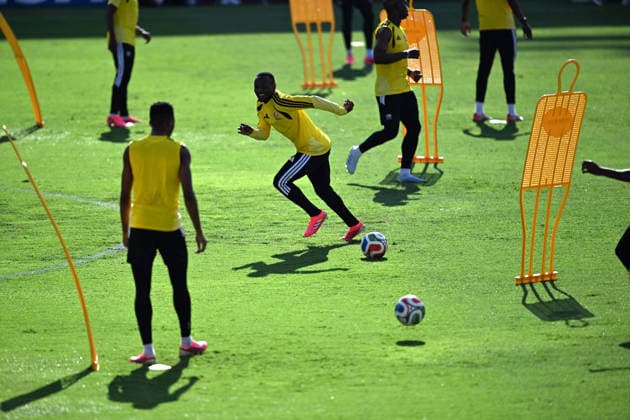 (260624) -- MONTERREY, June 24, 2026 -- Players of South Africa attend a training session at the 2026 FIFA World Cup, WM, Weltmeisterschaft, Fussball in Monterrey, Mexico, on June 23, 2026. ) (SP)MEXICO-MONTERREY-FOOTBALL-FIFA WORLD CUP-TRAINING-SOUTH AFRICA WuxWei 