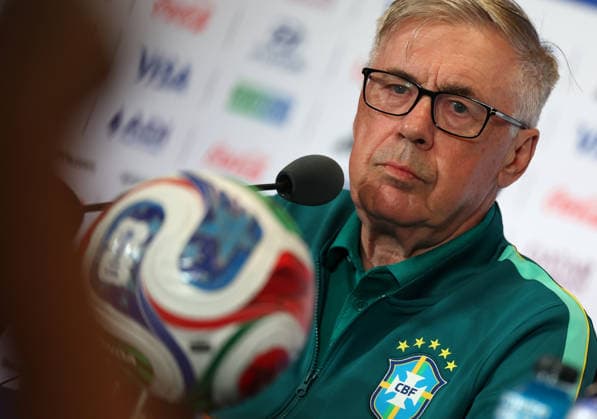 (260624) -- MIAMI, June 24, 2026 -- Carlo Ancelotti, head coach of Team Brazil, attends a press conference, PK, Pressekonferenz at the FIFA World Cup, WM, Weltmeisterschaft, Fussball 2026 in Miami, the United States, on June 23, 2026. ) (SP)U.S.-MIAMI-FOOTBALL-FIFA WORLD CUP-PRESS CONFERENCE-BRAZIL ZhangxChen 