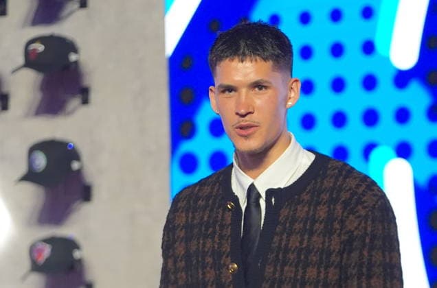 The 2026 NBA, Basketball Herren, USA Draft completed its first round NEW YORK, UNITED STATES - JUNE 23: Russian professional basketball player Egor Dëmin is seen on Tuesday night, June 23, during the 2026 NBA Draft at Barclays Center in Brooklyn, New York City, U.S., on June 23, 2026. Selcuk Acar Anadolu New York United States. Editorial use only. Please get in touch for any other usage.  Copyright: x2026xAnadoluxSelcukxAcarx