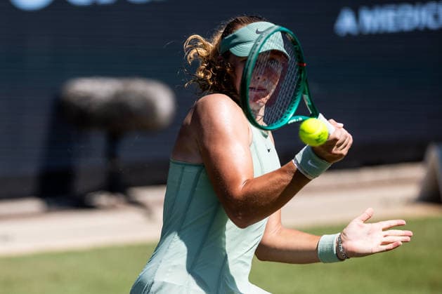 BAD HOMBURG, GERMANY - JUNE 24: Mirra Andreeva during the Bad Homburg Open powered by Solarwatt Singles match between Ekaterina Alexandrova vs Mirra Andreeva at Kurpark Bad Homburg on June 24, 2026 in Bad Homburg, Germany. Hessen Germany Copyright: xSteffiexWunderlx
