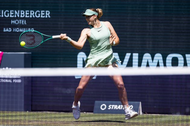 BAD HOMBURG, GERMANY - JUNE 24: Mirra Andreeva during the Bad Homburg Open powered by Solarwatt Singles match between Ekaterina Alexandrova vs Mirra Andreeva at Kurpark Bad Homburg on June 24, 2026 in Bad Homburg, Germany. Hessen Germany Copyright: xSteffiexWunderlx