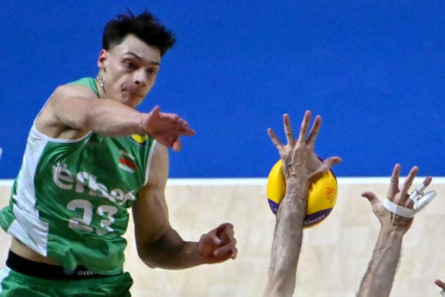 LJUBLJANA, SLOVENIA - JUNE 24: Aleksandar Nikolov of Bulgaria (L) in action during the FIVB Men s Volleyball Nations League match between Bulgaria and Italy at Arena Stozice, Ljubljana on June 24, 2026 in Ljubljana, Slovenia. (Photo by Igor Kupljenik Sports Press Photo).  Copyright: xIgorxKupljenikx xSPPx Sportspressphoto_SPR175091