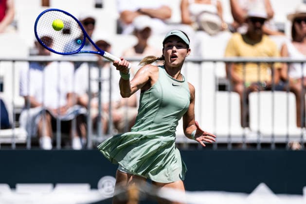 BAD HOMBURG, GERMANY - JUNE 24: Anna Kalinskaya during the Bad Homburg Open powered by Solarwatt Singles match between Anna Kalinskaya vs Elena-Gabriela Ruse (ROU) at Kurpark Bad Homburg on June 24, 2026 in Bad Homburg, Germany. Hessen Germany Copyright: xSteffiexWunderlx