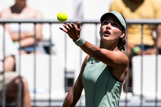 BAD HOMBURG, GERMANY - JUNE 24: Anna Kalinskaya during the Bad Homburg Open powered by Solarwatt Singles match between Anna Kalinskaya vs Elena-Gabriela Ruse (ROU) at Kurpark Bad Homburg on June 24, 2026 in Bad Homburg, Germany. Hessen Germany Copyright: xSteffiexWunderlx