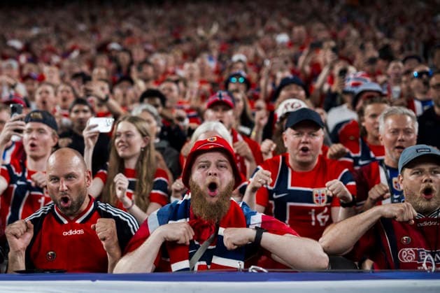 Norway v Senegal - FIFA World Cup, WM, Weltmeisterschaft, Fussball 2026 Fans of Norway celebrate at the end of the FIFA World Cup 2026 Group I football match between Norway and Senegal. Norway won 3-2 over Senegal. East Rutherford United States Copyright: xNicolòxCampox
