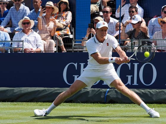 Jannik Sinner on his way to victory over Cameron Norrie during the Giorgio Armani Tennis Classic at the Hurlingham Club, London, UK on 24 June 2026. Copyright: xPhilxHutchinsonx 45160011