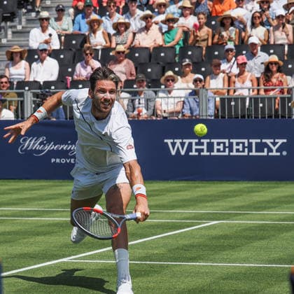 Cameron Norrie during this match against Jannik Sinner at he Giorgio Armani Tennis Classic at the Hurlingham Club, London, UK on 24 June 2026. Copyright: xPhilxHutchinsonx 45160015