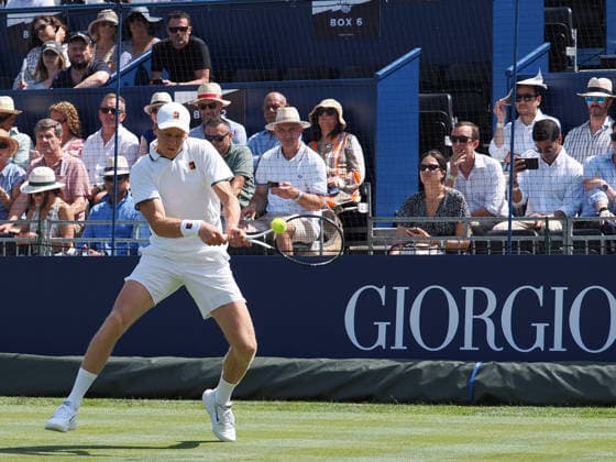 Jannik Sinner on his way to victory over Cameron Norrie during the Giorgio Armani Tennis Classic at the Hurlingham Club, London, UK on 24 June 2026. Copyright: xPhilxHutchinsonx 45160016
