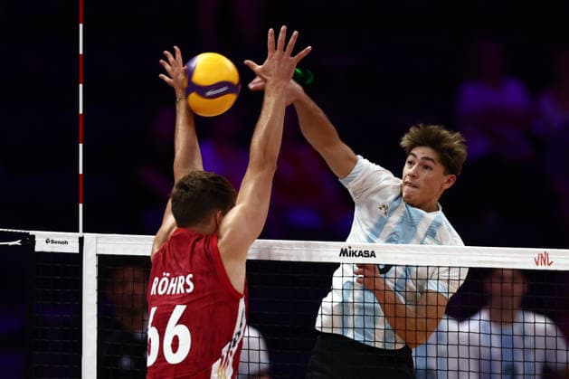 Volleyball Nations League 2026 Match Argentina - Germany German Alfredo Gomez during the Volleyball Nations League match Argentina - Germany at PreZero Arena Gliwice in Gliwice, Poland on June 24, 2026. Gliwice Poland  Copyright: xJakubxPorzyckix originalFilename:porzycki-volleyba260624_npnSW.jpg