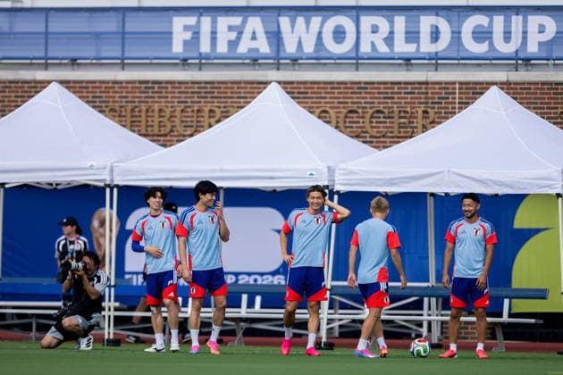260624 Ao Tanaka, Kou Itakura and Yukinari Sugawara of the Japanese national football team at a training session during day 14 of the FIFA World Cup, WM, Weltmeisterschaft, Fussball 2026 on June 24, 2026 in Dallas. Photo: Petter Arvidson BILDBYRAN kod PA PA1252 fotboll football soccer fotball vm fotbolls-vm fotball-vm fotbolls-vm 2026 fifa world cup 2026 träning practice training day 14 bbeng japan *** 260624 Ao Tanaka, Kou Itakura, and Yukinari Sugawara of the Japanese national soccer team at a training session on the 14th day of the 2026 FIFA World Cup on June 24, 2026 in Dallas. Photo by Petter Arvidson. BILDBYRAN code PA PA1252 soccer football soccer World Cup 2026 FIFA World Cup 2026 training practice day 14 BBENG Japan  Copyright: PETTERxARVIDSON BB260624PA006