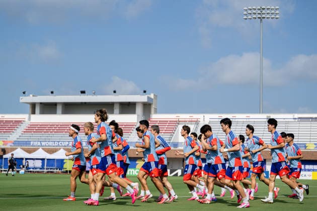 260624 Players of the Japanese national football team at a training session during day 14 of the FIFA World Cup, WM, Weltmeisterschaft, Fussball 2026 on June 24, 2026 in Dallas. Photo: Petter Arvidson BILDBYRAN kod PA PA1252 fotboll football soccer fotball vm fotbolls-vm fotball-vm fotbolls-vm 2026 fifa world cup 2026 träning practice training day 14 bbeng japan *** 260624 Players of the Japanese national soccer team at a training session on Day 14 of the 2026 FIFA World Cup on June 24, 2026 in Dallas. Photo by Petter Arvidson, BILDBYRAN. Code: PA PA1252. soccer, football, soccer World Cup, 2026 FIFA World Cup, training, Day 14, BBENG, Japan  Copyright: PETTERxARVIDSON BB260624PA008